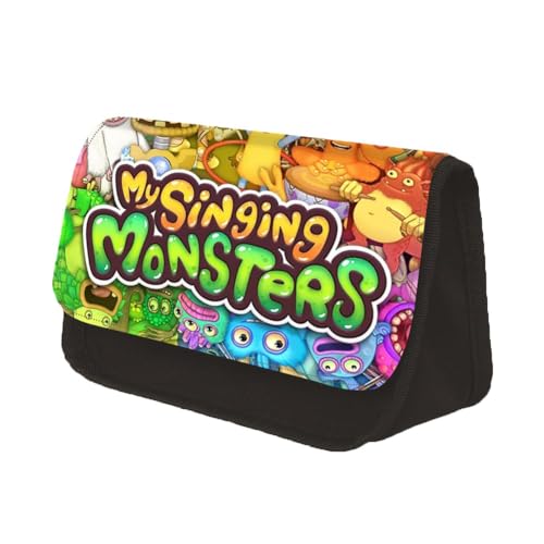 Chukamalilayi Federmäppchen für Jungen und Mädchen – My Singing Monsters Federmäppchen Cartoon Anime Große Stifttasche Tasche Büro Organizer Schule Schreibwaren Zubehör Geschenke, Typ2, Casual von Chukamalilayi