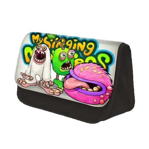 Chukamalilayi Federmäppchen für Jungen und Mädchen – My Singing Monsters Federmäppchen Cartoon Anime Große Stifttasche Tasche Büro Organizer Schule Schreibwaren Zubehör Geschenke, Typ3, Casual von Chukamalilayi