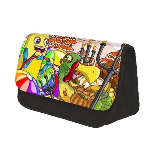 Chukamalilayi Federmäppchen für Jungen und Mädchen – My Singing Monsters Federmäppchen Cartoon Anime Große Stifttasche Tasche Büro Organizer Schule Schreibwaren Zubehör Geschenke, Typ5, Casual von Chukamalilayi