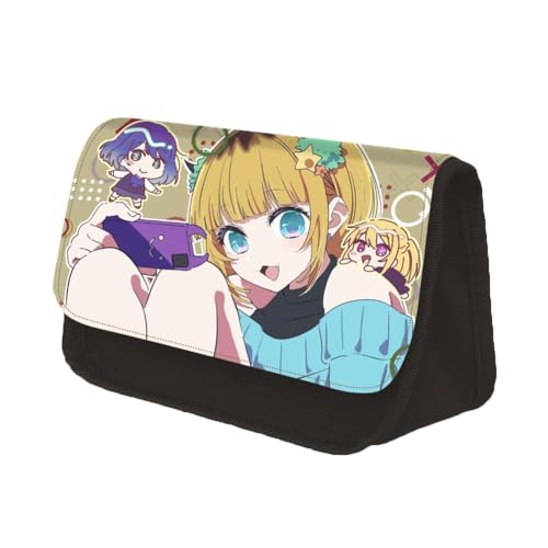 Chukamalilayi Oshi No Ko Federmäppchen, Cartoon-Druck, Hoshino Ai, Hoshino, Rubi, Anime, Cosplay, Stiftebox, Organizer, Schreibwaren-Tasche, Federmäppchen für Studenten, Mädchen, Jungen, Typ1, Casual von Chukamalilayi