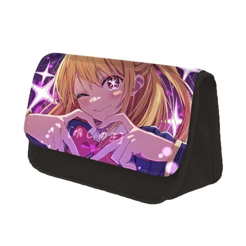 Chukamalilayi Oshi No Ko Federmäppchen, Cartoon-Druck, Hoshino Ai, Hoshino, Rubi, Anime, Cosplay, Stiftebox, Organizer, Schreibwaren-Tasche, Federmäppchen für Studenten, Mädchen, Jungen, Typ3, Casual von Chukamalilayi