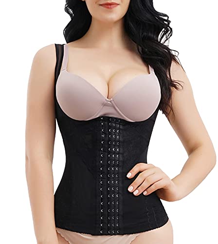 Chumian Damen Shapewear Top Unterbrust Korsett Cincher Stark Formend Bauch Weg Mieder Taillenformer Bodyshaper, XL(2-3 Days Delivery), Black(local Seller) von CHUMIAN