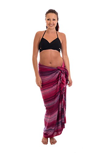 Ciffre Edel Sarong Pareo Wickelrock Strandtuch Handtuch Fair Trade Streifen Muster Pink von Ciffre