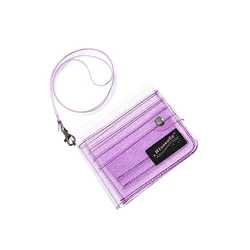 Ciieeo Tasche Transparente Geldbörse Klarer Stand Geldbörse Geldbörse Gleiterhalter Halter Mit Aufhängelasche Gelee Mädchen Id-Paket Violett von Ciieeo