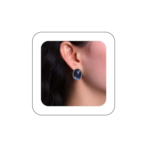 Cimenexe Böhmische Ovale Opal-Ohrstecker Blaue Ovale Mondstein-Ohrringe Blaue Edelstein-Opal-Ohrringe Geometrische Harz-Ohrstecker-Schmuck Für Frauen Und Mädchen Geschenke von Cimenexe