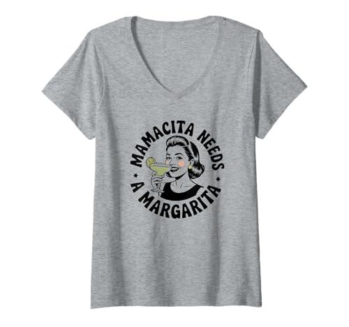 Damen Mamacita braucht eine Margarita T-Shirt mit V-Ausschnitt Damen Mamacita braucht eine Margarita T-Shirt mit V-Ausschnitt von Cinco De Mayo Fiesta Novelty Apparel