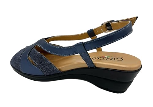 Cinzia Soft Damen Sandalen IO173690 001 Leder Blau, Custom, 40 EU von Cinzia Soft