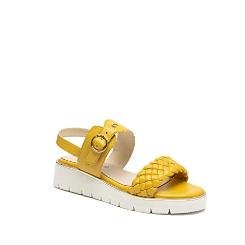 Cinzia Soft SV419859 Bequeme Sandale aus gelbem Leder. Ideal für jeden Anlass, mehrfarbig, 36 EU von Cinzia Soft