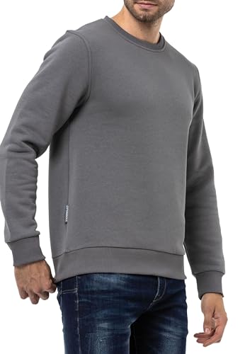 Cipo & Baxx Herren Sweatshirt Rundhalsausschnitt Basic Pullover Hoodie Sweater CL558 Anthracite XS von Cipo & Baxx