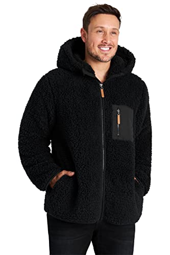 CityComfort Fleece Jacke Herren Teddy Fleece Polar Kapuzenpullover Herren und Jungen, (Schwarz, XL) von CityComfort