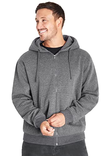 CityComfort Hoodie Herren Reißverschluss Kapuzenjacke, Basic Pullover Herren Zip Hoodie (Anthrazit, L) von CityComfort