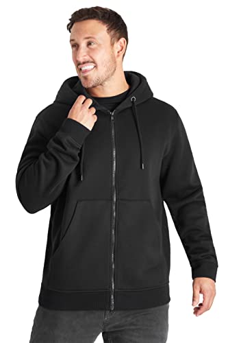 CityComfort Hoodie Herren Reißverschluss Kapuzenjacke, Basic Pullover Herren Zip Hoodie (Schwarz, L) von CityComfort