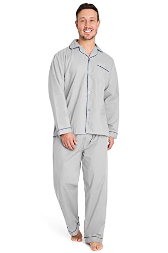 CityComfort Schlafanzug Herren Lang Männer Pyjama Set (Grau, L) von CityComfort