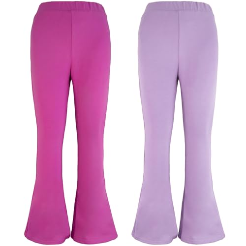 CiuchCiuch 2er-Pack Schlaghosen Jogginghosen – Für Mädchen – Für Kinder - 2 Stück – Sweatstoff 95% Baumwolle – 5% Elastan – Hosen für den Frühling – Für die Schule - Fuchsia/Lavendel 140 von CiuchCiuch