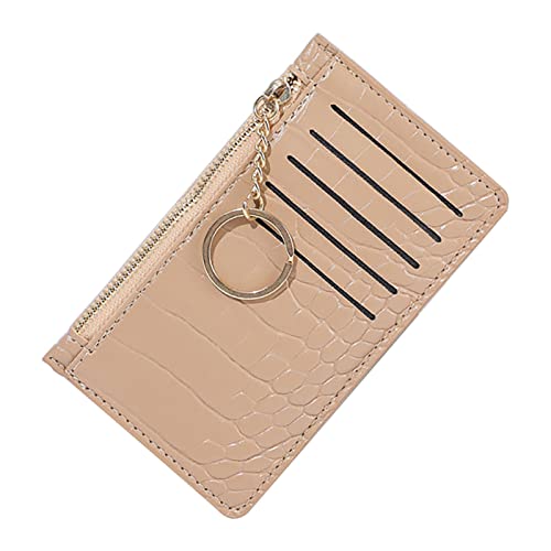 Cixilo Tsoin Presse Kartenhalter, Goldener Reißverschluss, multifunktional, bunt, für Damen(Khaki) von Cixilo