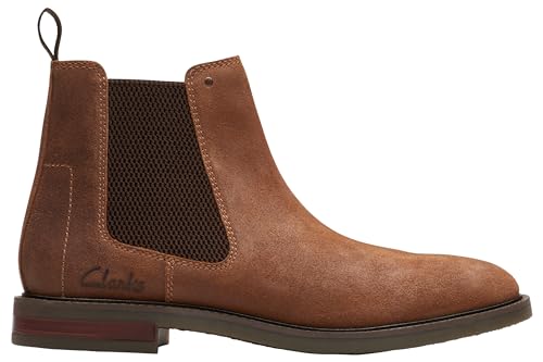 Clarks Herren Jaxen Easy Chelsea-Stiefel, Cola Suede, 43 EU von Clarks