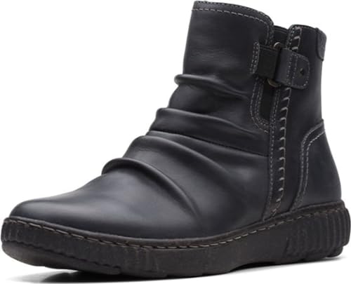 Clarks Caroline Orchid Stiefeletten für Damen, schwarzes Leder, 6 US Clarks Caroline Orchid Stiefeletten für Damen, schwarzes Leder, 6 US von Clarks