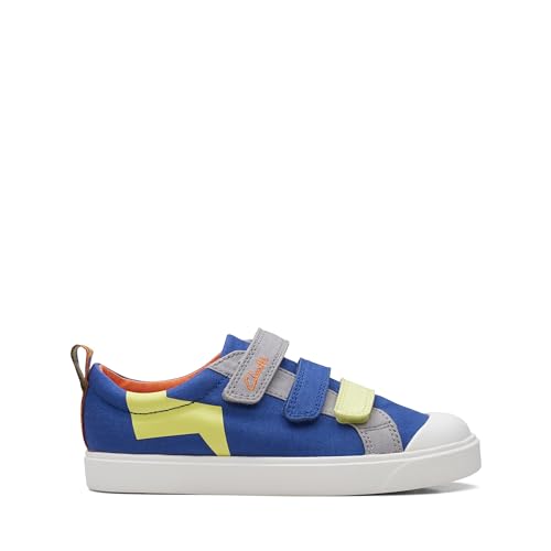 Clarks Jungen City Vibe K Sneaker, Bright Blue, 24 EU von Clarks