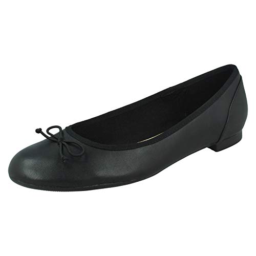 Clarks Damen Couture Bloom Geschlossene Ballerinas, Schwarz (Black Leather) ,35.5 EU von Clarks