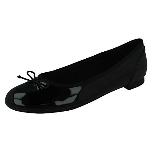 Clarks Damen Couture Bloom Geschlossene Ballerinas, Schwarz (Black Patent) ,41.5 EU von Clarks