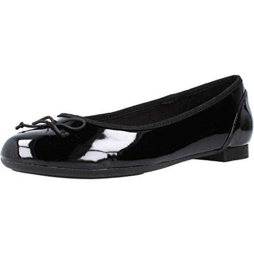 Clarks Damen Couture Bloom Ballet Flat, Black Leather Schwarz, 39 EU von Clarks