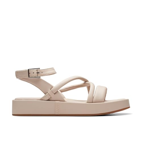 Clarks Damen Alda Cross Sandale, Sand Leather, 41 EU Clarks Damen Alda Cross Sandale, Sand Leather, 41 EU von Clarks