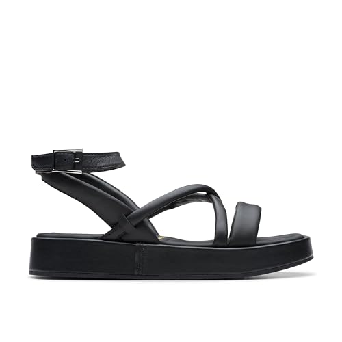Clarks Damen Alda Cross Sandale, Black Leather, 38 EU Clarks Damen Alda Cross Sandale, Black Leather, 38 EU von Clarks