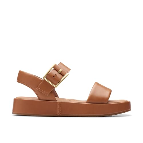 Clarks Damen Alda Strap Sandale, Tan Leather, 36 EU Clarks Damen Alda Strap Sandale, Tan Leather, 36 EU von Clarks