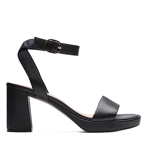 Clarks Damen Ambyrlyn Bay Sandale mit Absatz, Schwarz Leder, 40 EU Clarks Damen Ambyrlyn Bay Sandale mit Absatz, Schwarz Leder, 40 EU von Clarks