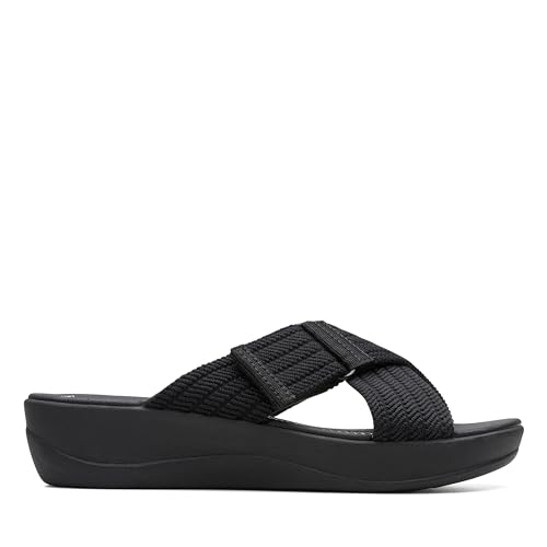 Clarks Damen Arla Wave Schiebe-Sandalen, Textil schwarz, 40 EU Weit Clarks Damen Arla Wave Schiebe-Sandalen, Textil schwarz, 40 EU Weit von Clarks