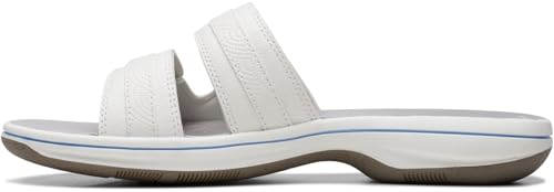 Clarks Damen Breeze Piper Slide Sandale, Weißes Synthetikmaterial, 40 EU Clarks Damen Breeze Piper Slide Sandale, Weißes Synthetikmaterial, 40 EU von Clarks