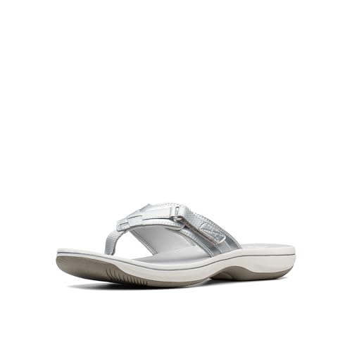 Clarks Damen Breeze Sea Flipflop, Silberfarben, synthetisch, 44 EU Clarks Damen Breeze Sea Flipflop, Silberfarben, synthetisch, 44 EU von Clarks