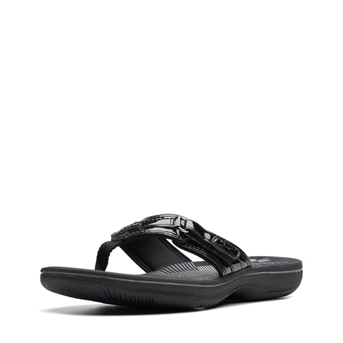 Clarks Damen Breeze Sea Flipflop, schwarzer Lack, 37.5 EU Clarks Damen Breeze Sea Flipflop, schwarzer Lack, 37.5 EU von Clarks