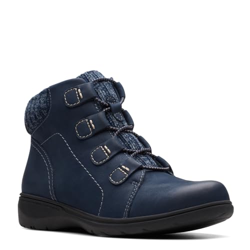 Clarks Damen Carleigh Jade Stiefelette, Marineblaues Nubuk, 9 Wide Clarks Damen Carleigh Jade Stiefelette, Marineblaues Nubuk, 9 Wide von Clarks
