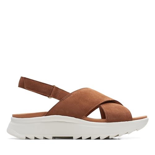 Clarks Damen Dashlite Wish Sandal, Dark Tan Suede, 39 EU Clarks Damen Dashlite Wish Sandal, Dark Tan Suede, 39 EU von Clarks