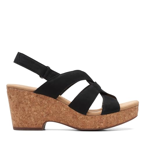 Clarks Damen Giselle Beach Sandale, Black Nubuck, 39.5 EU Clarks Damen Giselle Beach Sandale, Black Nubuck, 39.5 EU von Clarks