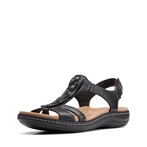 Clarks Damen Laurieann Kay Flache Sandale, schwarzes Leder, 39 EU Schmal Clarks Damen Laurieann Kay Flache Sandale, schwarzes Leder, 39 EU Schmal von Clarks