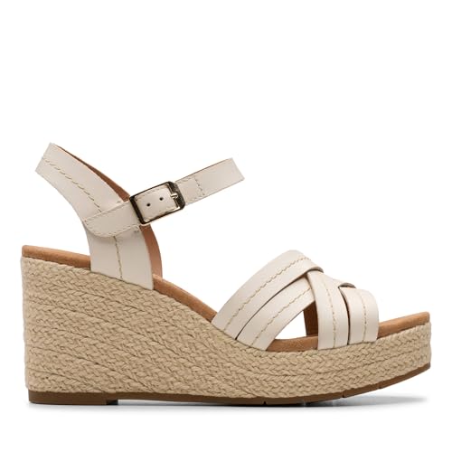 Clarks Damen Sabina Strap Sandale, Cream Leather, 39 EU Clarks Damen Sabina Strap Sandale, Cream Leather, 39 EU von Clarks
