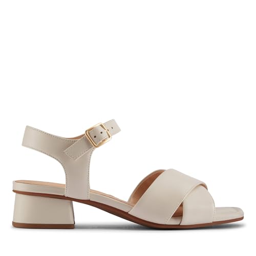 Clarks Damen Serina35 Cross Sandale, Cream Leather, 37 EU Clarks Damen Serina35 Cross Sandale, Cream Leather, 37 EU von Clarks