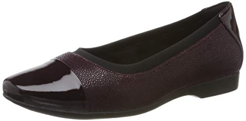 Clarks Damen Un Darcey Cap Slipper, Braun (Aubergine Combi Aubergine Combi) von Clarks