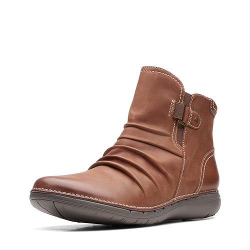 Clarks Damen Un Loop Top Ankle Boot, Dark Tan Leder, 8 Clarks Damen Un Loop Top Ankle Boot, Dark Tan Leder, 8 von Clarks