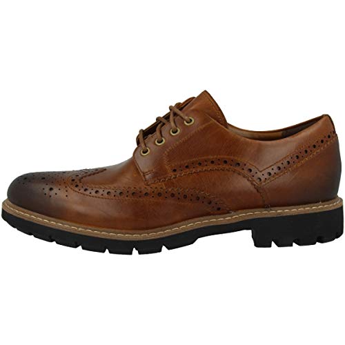 Clarks Herren Batcombe Wing Derbys, Dark Tan Lea, 41 EU von Clarks