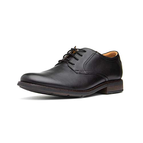 Clarks Herren bekken kant Oxford Schuh, Schwarzes Leder, 42 EU Weit von Clarks