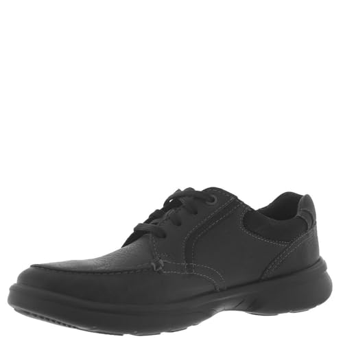 Clarks Herren Bradley Vibe Oxford, Schwarzes Trommelleder, 45.5 EU Weit von Clarks