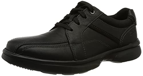 Clarks Herren Bradley Walk Oxford-Schuh, Black Tumbled Leather, 39.5 EU von Clarks