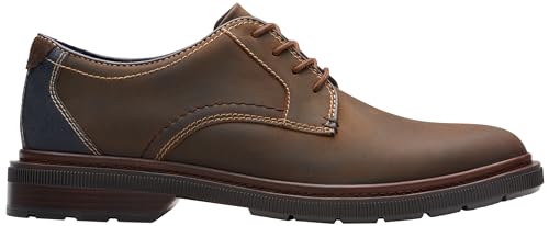 Clarks Herren Burchill Derby, Bienenwachsleder, 41.5 EU von Clarks