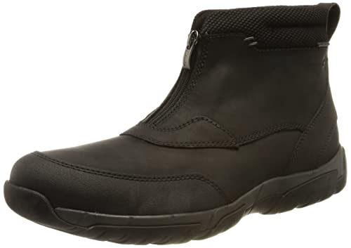 Clarks Herren Grove Zip Chelsea-Stiefel, Schwarzes Leder, 46 EU von Clarks