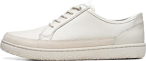 Clarks Herren Hodson Lace Sneaker, Ivory Leather, 41 EU von Clarks