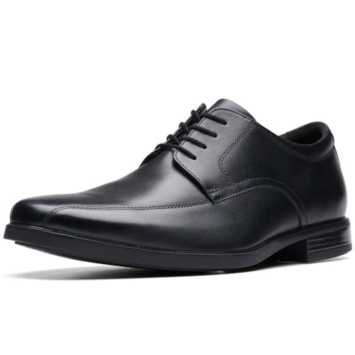 Clarks Herren Howard vorbei, Schwarzes Leder, 40 EU von Clarks