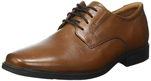 Clarks Herren Tilden Plain Oxford, Dunkelbraunes Leder, 40 EU Weit von Clarks